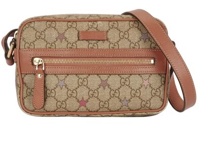 GG Supreme Star Small, &pound;310, Handbags, Beige/Brown, Coated Canvas/Leather, Front view